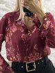 Muslin Shirt Floral-3062/Burgundy