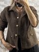 Viscose Gold Buttons Jacket/Chocolat
