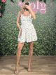 Dots Openback Bow Mini Dress/White