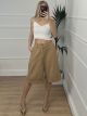 Soft Denim Long Shorts/Camel