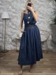 GoldBrooches Semizie Maxi Dress/Light Blue