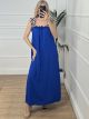 Maxi Leopard Ruffle Dress/Blue Royal