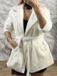 Furry Textured Belt Jacket-1966/Vanilla