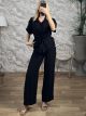 Safari Viscose Shirt&Pants Set-13783/Black