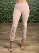 Viscose Stamp Crumpled Pants/Pink
