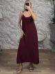 GoldBuckle Straps Maxi Dress-NEW/Burgundy
