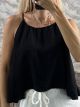 Asymmetrical Viscose Top-47328/Black