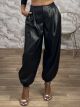 Balloon Leather Pants-13130/Black