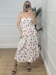 Midi Dress Buttons/Cherries White