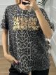 Gold Letters Leopard T-shirt/Grey