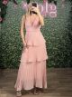 Ruffled Pleated Dress/Pink
