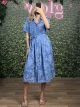 Denim Semizie Textured Dress-116170/Light Denim