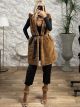 Fur Leather Belt Vest/Camel