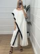 Oversized Black Stripe Set/White