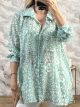 Leopard Muslin Shirt/Mint