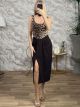 Elastic Midi Skirt-Mono/Chocolat