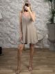 Wide Sleeveless Shorts Set/Beige