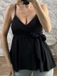 Viscose Bow Top-26195/Black
