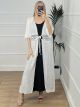Embroidered Maxi Kimono/White
