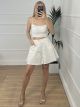 Soft Rhinestones Denim Shorts/White