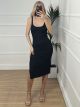Elastic Ribbed Dress/Black