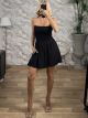Strapless ShirredTop Viscose Playsuit-3727/Black