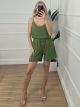 Casual Top & Shorts Set/Green