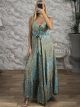 Silk Ruffled Maxi Dress-921/N4