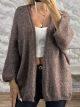 SuperSoft Knitted Cardigan-5021/Light Chocolat