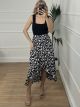 Asymmetrical Floral Skirt/Black