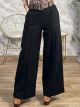 Viscose Belt Pants-19008/Black