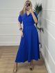 Safari Shortsleeves Dress/Royal Blue