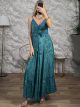 Silk Boho Maxi Dress-4624/Green