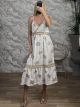 Embroidered WrapTop Midi Dress-18134/White