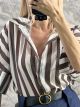 Wide Stripes Shirt-4099/Chocolat