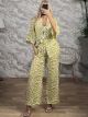 Silk Kimono&Pants Set-550/Lime