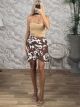 Wrap Mini Skirt/Cow Chocolat