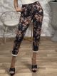 Suede Floral Elastic Pants/Ecai