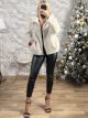 Hood Soft Zipper Fur-1643/Beige