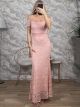Mermaid Lace Maxi Dress/Pink
