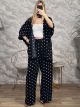 Polka Dot Kimono Set-2789/Black