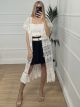 Midi Cotton Embroidered Kimono/White