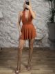 Elastic OpenBack Skort Mini Dress-3117/Ecai