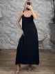 GoldBuckle Straps Maxi Dress-NEW/Black
