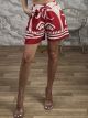 Boho Cotton Shorts-2515/Red
