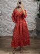 Silk ShortSleeves Maxi Dress-2660/N1