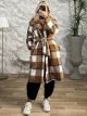 Teddy Plaid Belt Coat/Camel