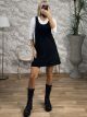 Cord Mini Dress Set/Black