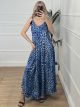 Silk Leopard Oversized Dress-1090/Blue