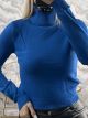 Turtleneck Cropped Top-3208/Blue Royal